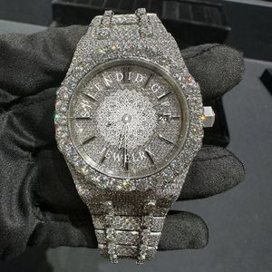 นาฬิกาข้อมือผู้ชาย Splendid Gift Jewelry ประดับเพชร หน้าปัดอนาล็อก ควอตซ์ ขนาด 28 มม. สายเงิน ประดับโมอิสซาไนต์ กระจกแซฟไฟร์ กลไก ETA กันน้ำ 10 เมตร - Product Image 1