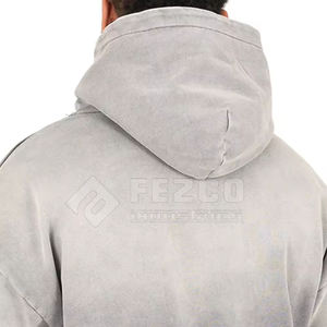 Sudadera con Capucha de Moda para Hombre, Estilo Informal, de Algodón Mezclado, con Efecto Desteñido, Logotipo Personalizado Impreso, Color Sólido, Nueva Colección - Product Image 5