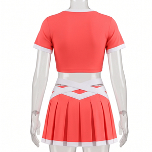 Metallic Sparkle Printed <b>Cheerleading</b> Uniform Sets Fancy Shine Performance Wear Heat-Transfer Printed Custom Team Colors - Product Image 2