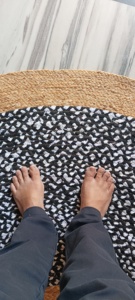 Handwoven Natural Jute Chindi Rug Black White Eco Friendly Braided Area Rug <b>Round</b> <b>Carpet</b> for Living Room Bedroom - Product Image 3