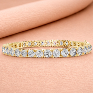 Bracelet tennis en diamants argentés, clarté VVS1-VVS2, 14 carats, certifié IGI, bijoux de mariage pour femmes, style classique, coupe brillante tendance - Product Image 3