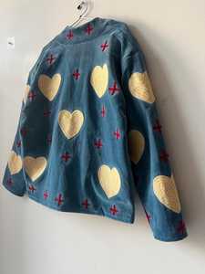 Impresionante y Hermosa Chaqueta de Mujer con Bordado de Corazón Festivo, Ropa Exterior Bohemia, Abrigo de Terciopelo con Bordado Suzani para Chicas - Product Image 5