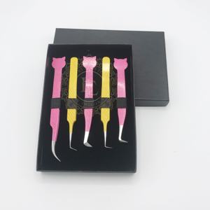 แหนบปลายเงินคีมเคลือบหลายผงทำจากสเตนเลสอย่างยั่งยืนแหนบขนตาแบบออกแบบโลโก้ได้ตามต้องการ - Product Image 4