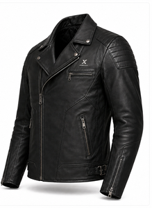 Veste de moto en cuir classique pour motards |   Noir Brun Bleu |   Fabricant OEM ODM |   Qualité de conception haut de gamme |   Vêtements de course - Product Image 2
