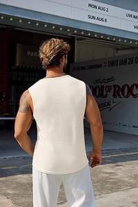 Camiseta sin mangas para hombre, de secado rápido, de algodón, al por mayor, personalizada, camiseta de tirantes acanalada ajustada para correr y gimnasio, de alta calidad, 100% algodón - Product Image 2