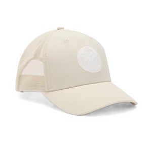 Nouvelle casquette trucker en maille beige au design personnalisé avec logo blanc sur le panneau avant, ajustable, 6 panneaux, décontractée, pour adultes, printemps-été - Product Image 1