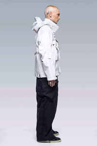 Veste tactique blanche personnalisée pour homme, vêtement technique imperméable, streetwear cyberpunk, coupe-vent fonctionnel multi-poches, veste cargo XXL - Product Image 3