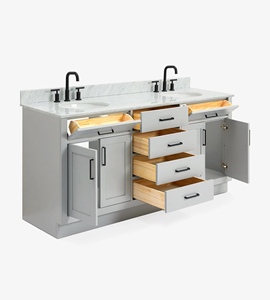 Meuble-lavabo de salle de bain Timothy de 73 pouces, double vasque, directement de l'usine, seulement 5 options de finition, vente en gros, usine du Vietnam - Product Image 4