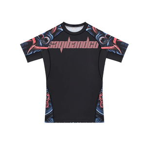 เสื้อรัดรูปสำหรับผู้ชาย Saqibandco สำหรับ MMA ลายพิมพ์แบบ Sublimation แห้งเร็ว ผลิตจากโพลีเอสเตอร์ เสื้อสำหรับผู้ใหญ่สำหรับกีฬาผสมผสานหลายประเภท - Product Image 1
