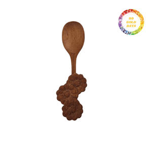 Cuchara de madera única con tallado de hojas y flores, utensilios de cocina personalizados para tiendas boutique, venta al por mayor. - Product Image 6