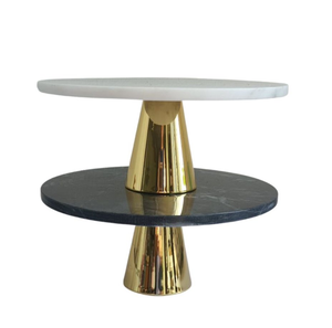 Support à gâteau en marbre et laiton à 2 niveaux, pour cupcakes et pâtisseries, pièces de décoration de gâteau, support à gâteau, best-seller en promotion - Product Image 1