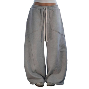Oversized Straight Plus Size Drawstring Mid Waist Sporty Sweatpants 200g <b>Spandex</b>/Polyester Fleece Thick Loose Fit Jogger <b>Pants</b> - Product Image 1