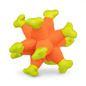 Juguete Masticable para Mascotas de Tela con Forma de Erizo de Mar, 24 cm, Naranja con Púas Verdes - Product Image 2