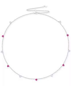 Lab Created <b>Ruby</b> (5-1/2 ct. t.w.) & White Sapphire (5-1/2 ct. t.w.) Heart Necklace, <b>Bracelet</b> & Earrings in Sterling Silver | Mac - Product Image 5