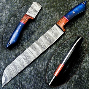 Cuchillo de Damasco Personalizado de Lujo |   Cuchillo de filetear profesional con mango de madera Pakka, cuchillo de cocina de acero de Damasco hecho a mano - Product Image 4