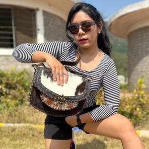 Real Cowhide Leather Handbag Crossbody Sling Bag Stylish Hot Selling Hair on Hide Fur Shoulder Sling Bag for Women's Multi Use - Product Image 2