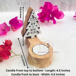 New Arrival 2026 Traditional Hand Carved Wooden Christmas <b>Tree</b> Tealight Candle Holder for Home <b>Decoration</b> and Christmas Parties - Product Image 4