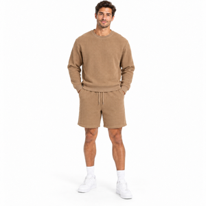 Conjunto de Sudadera y Pantalones Cortos Oversize para Hombre, Ropa Casual de Moda, Dos Piezas, Top Pullover y Shorts, Ropa Deportiva - Product Image 1