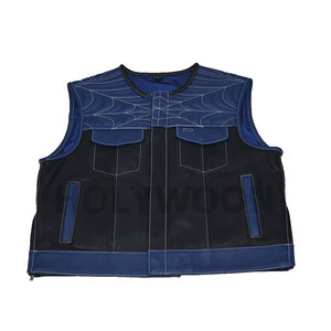 Chaleco de Motociclista de Cuero Genuino para Hombre, Chaleco sin Mangas para Motocicleta, Chaleco de Cuero Vacuno Vintage para Hombre - Product Image 1