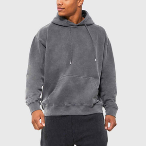 Sweat à capuche tricoté personnalisé de haute qualité avec logo, pour hommes, prix de gros, imprimé délavé à l'acide, manches longues, style streetwear, 100 % coton - Product Image 1