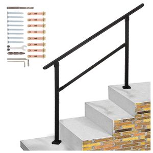 Rampe d'escalier extérieure en fonte noire réglable de 0 à 60 degrés pour rampes - Product Image 6
