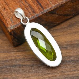 Pendentif en pierre précieuse péridot, argent sterling 925, bijoux bohèmes uniques faits à la main, pendentif péridot naturel, cadeau de Noël - Product Image 6