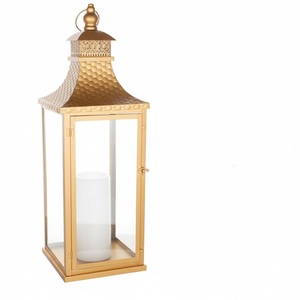 Nouvelle lanterne en métal blanc vintage, porte-bougie décoratif avec verre trempé pour centres de table de mariage, décoration de maison et de patio - Product Image 3
