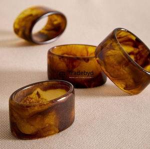 Anillo para Servilletas de Boda Hecho a Mano con Resina, Clásico, Duradero, Ecológico, Redondo, Decoración Premium para Mesa de Comedor por Tradebyd - Product Image 1