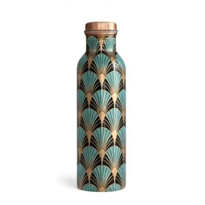 <b>Custom</b> Printed Copper <b>Water</b> <b>Bottle</b> Japanese Wave Design Sports Drink <b>Bottle</b> with Leak-Proof Copper Lid for Corporate Gifts - Product Image 3