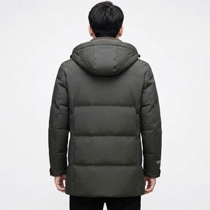 <b>Men's</b> Business Casual Winter <b>Puffer</b> Jacket Waterproof Thickened Duck Down Zipper Coated <b>Long</b> - Product Image 4
