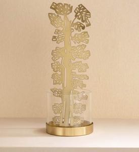 Gold Metal Monstera <b>Leaf</b> Tea <b>Light</b> Holder with Die Cut Design for Home Decoration - Product Image 3