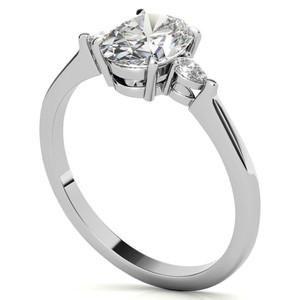 <b>Oval</b> Cut <b>Moissanite</b> Geometric <b>Engagement</b> Wedding <b>Ring</b> White Gold Plated Prong Setting Luxury Classic Women's Jewelry - Product Image 2