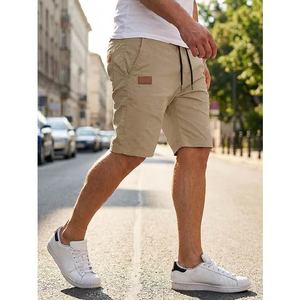 Men's Casual Cotton Twill <b>Shorts</b> Summer Beach Drawstring Elastic Waist Straight Leg <b>Cargo</b> Pockets Streetwear Fashion <b>Shorts</b> - Product Image 4