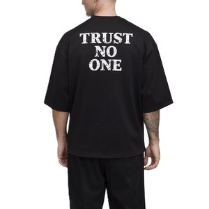 Drop Shoulder DTG Tshirts Screen Printing Available Distressed Text Print Oversized T Shirt Heavyweight Men's shirts Boxy Fit - Product Image 3