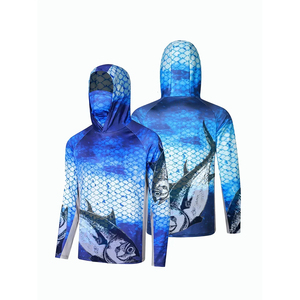 Chemise de pêche unisexe à manches longues sur mesure, légère, respirante, imperméable, coupe-vent, séchage rapide, performance sublimée, protection UV - Product Image 1