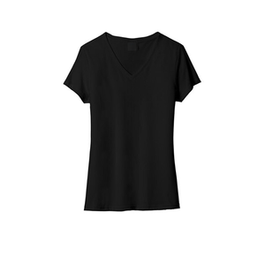 <b>Women</b> V-Neck Short Sleeve Knitted Solid Color Casual T-<b>Shirt</b> Regular Fit Spring/Summer Eco-Friendly 100% Cotton <b>Black</b> Reasonable - Product Image 1