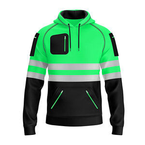 Sweat à capuche haute visibilité réfléchissant pour hommes, vêtements de travail de sécurité, fournisseur avec logo et taille personnalisés, prix avantageux - Product Image 1
