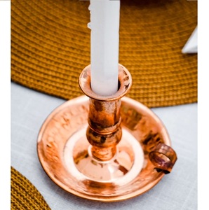 Modern Metal Copper Candlestick Holder <b>Dish</b> Base Heat Resistant Handmade Digital Printing 1 Color for Wedding Home Decoration - Product Image 2