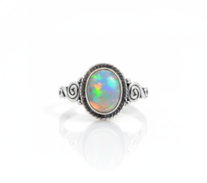 Bague de mariage classique pour femme Tanya Gems and Jewellery TG1044R en argent sterling 925 avec pierre ovale naturelle et sertissage clos - Product Image 1