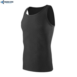 Men's Black Sleeveless Tank Top O-Neck Solid Color Knitted Quick Dry Casual Style - Product Image 6