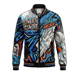 Conjunto Deportivo de 2 Piezas con Estampado Gráfico de Anime, Chaqueta con Cierre Completo y Pantalones a Juego, Ropa Urbana Unisex de Invierno, Venta al Por Mayor, Logotipo Personalizado - Product Image 2