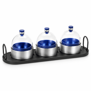 Un présentoir à snacks polyvalent à trois niveaux, conçu pour les réceptions modernes et le service de restauration professionnel, idéal pour la présentation. - Product Image 2