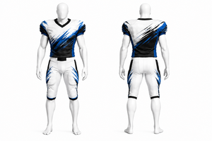 Uniforme de Fútbol Americano Personalizado, Negro, Dorado y Blanco, Jersey Sublimado y Pantalones Acolchados, Ropa Deportiva Profesional, Transpirable, Conjunto para Partido - Product Image 4