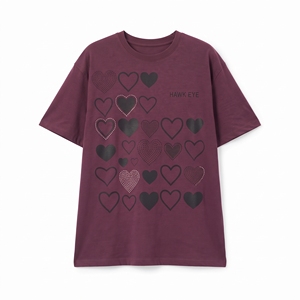 Camiseta de Jersey con Estampado de Corazón para Mujer, Personalizada, al por Mayor, Lisa, Informal, de Manga Corta, Ropa de Moda, Prenda de Algodón Personalizada - Product Image 3