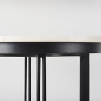 Table console moderne en marbre indien, écologique et durable, avec base en fer noir mat, pour salon et usage hôtelier