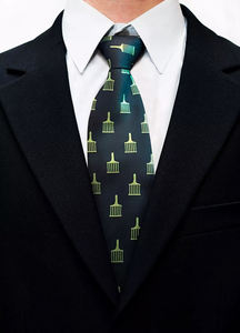 Cravate Maçonnique Rayée Bleu Marine 100% Soie Qualité Supérieure Sur Mesure Marque Maçonnique - Product Image 4