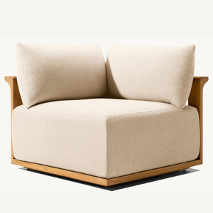 Corner <b>sofa</b> furniture made of teak wood with durable, soft foam <b>for</b> a cool and comfortable indoor seating - Product Image 3
