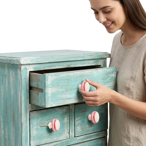 <b>Ceramic</b> Round Cabinet <b>Knobs</b> Red White Stripe Modern Kitchen Drawer Handle Durable Eco-Friendly Multi-Function - Product Image 4