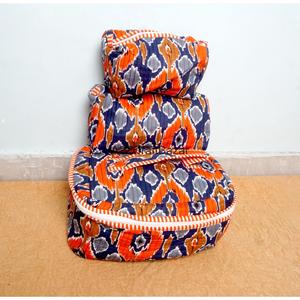 Trousse de Maquillage Suspendue Portable Grande Capacité Écologique en Coton Biologique Imprimé Floral – Ensemble de Pochettes de Voyage Multifonctionnelles à Fermeture Éclair - Product Image 3