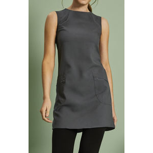 Tunique décontractée pour femme, haut de salon de beauté, chemise uniforme à manches courtes pour thérapeute de spa, chemisier de travail boutonné tissé pour coiffeuse et massothérapeute - Product Image 1